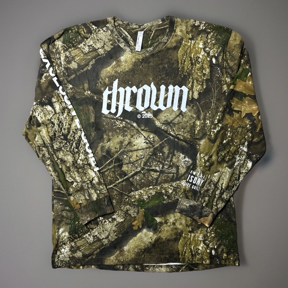 Thrown Band Tour Shirt Excessive Guilt Realtree Camo Long Sleeve Metal Hardcore - Picture 1 of 13